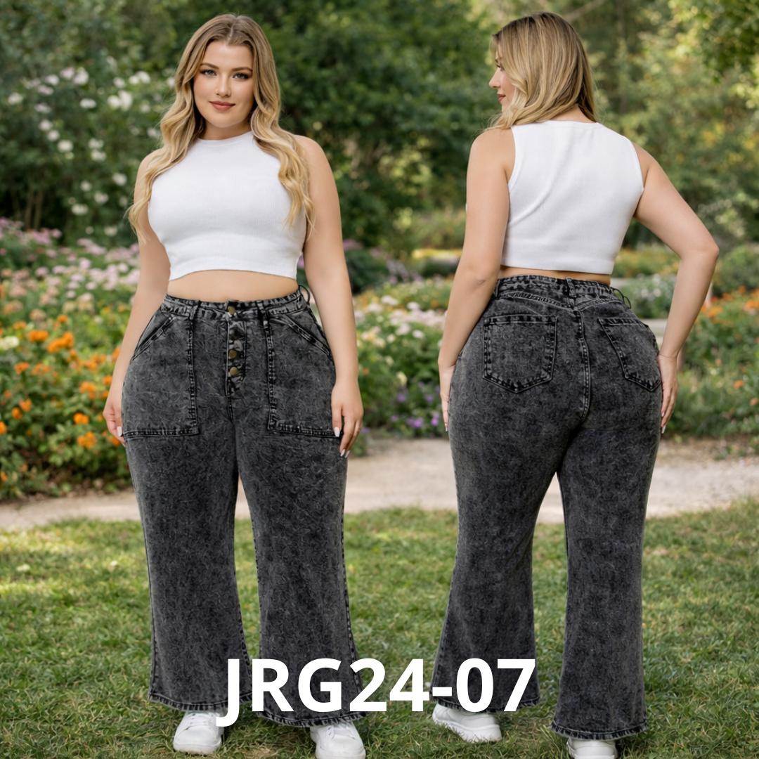 Pantalón Big Size Acampanado sin Cierre con Botones JRG24-07