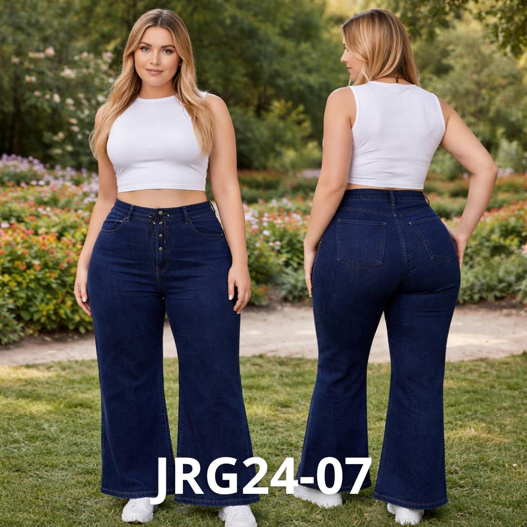 Pantalón Big Size Acampanado sin Cierre con Botones JRG24-07