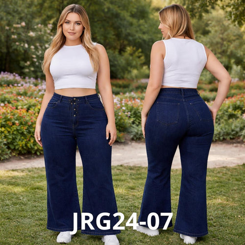 Pantalón Big Size Acampanado sin Cierre con Botones JRG24-07